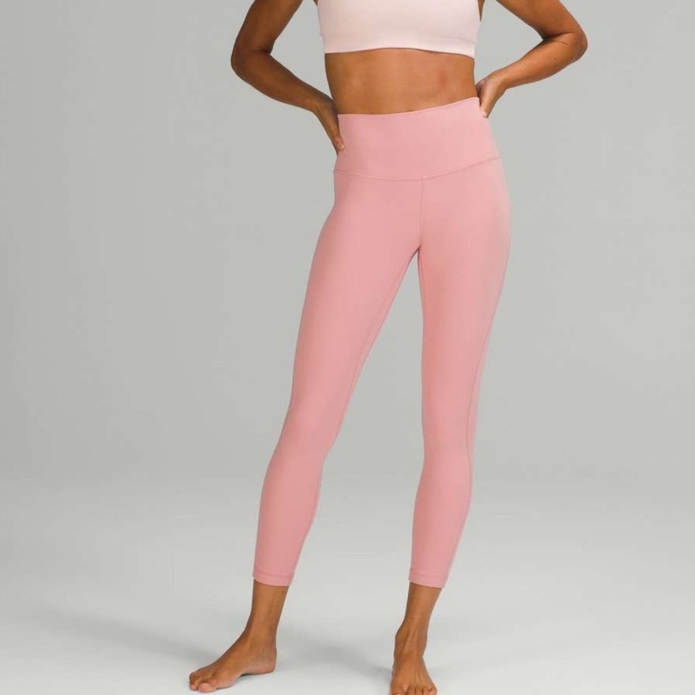 Lululemon Align High-Rise Pant 25" Leggings in Pink Puff lined